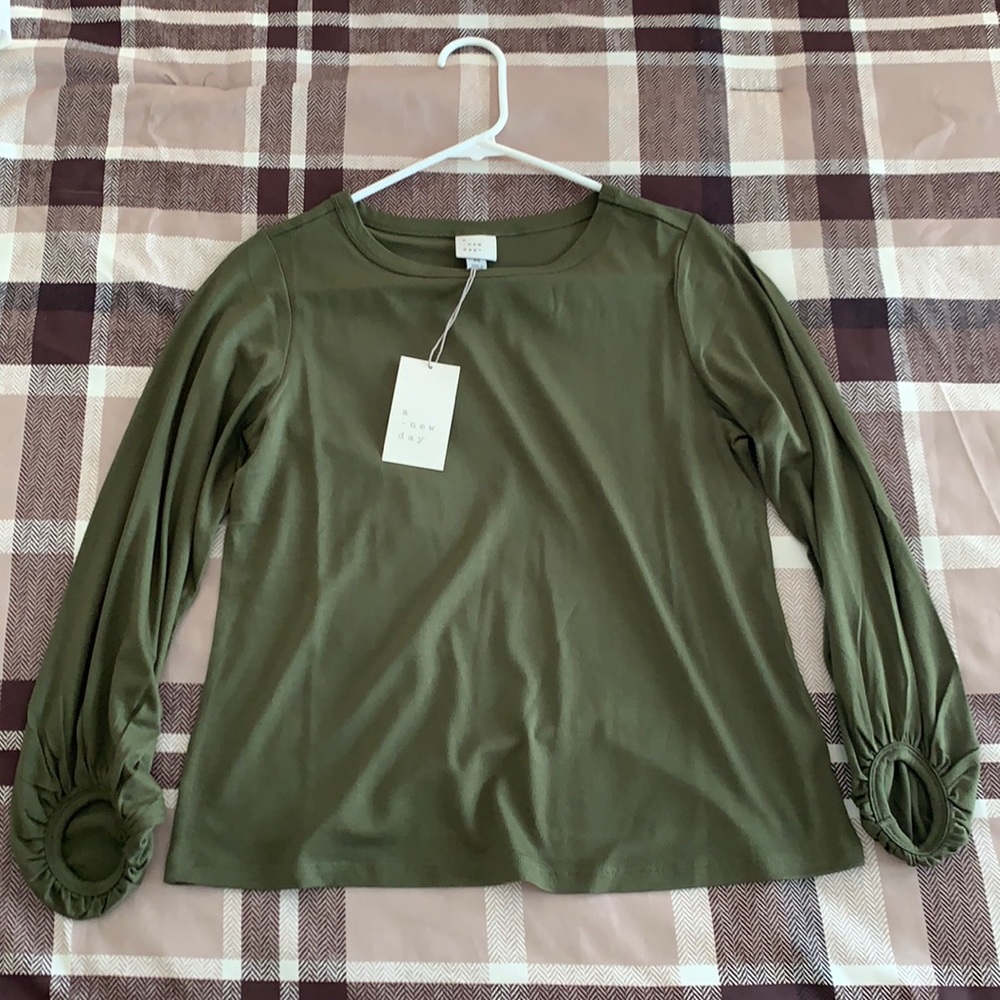 NEW W/TAGS A New Day Bishop Long-Slv Knit T-Shirt